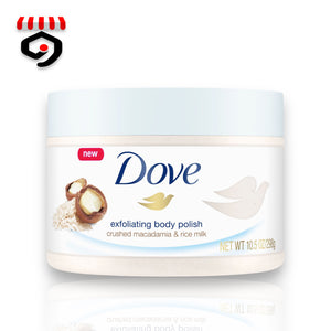 Dove Exfoliating Body Polish Crushed Macadamia & Rice Milk Body Scrub 298g