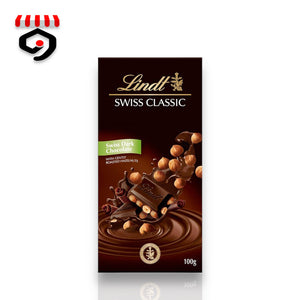 Lindt Swiss Classic Swiss Dark Chocolate With Gently Roasted Hazelnuts 100g