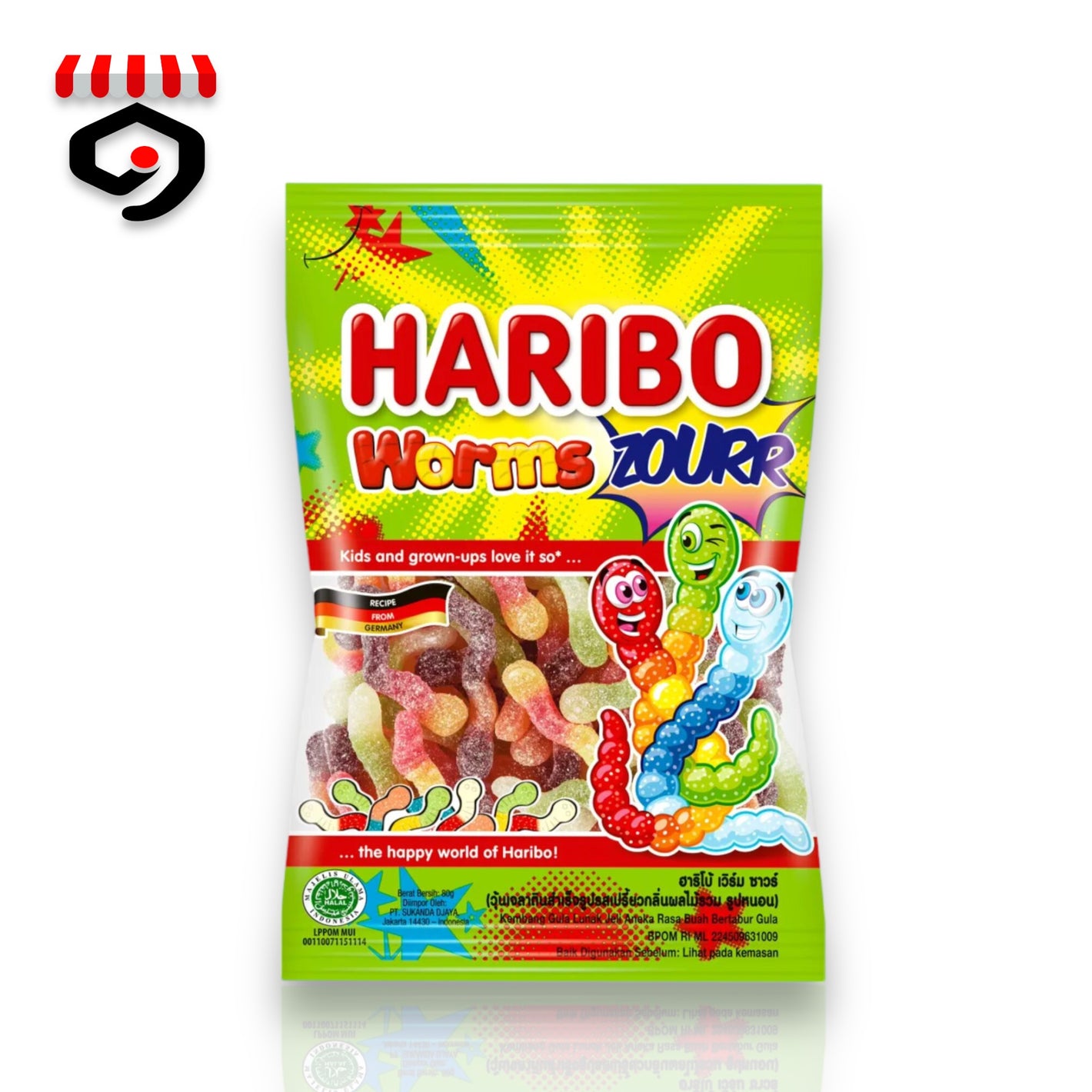 Haribo Worms Zourr 160g