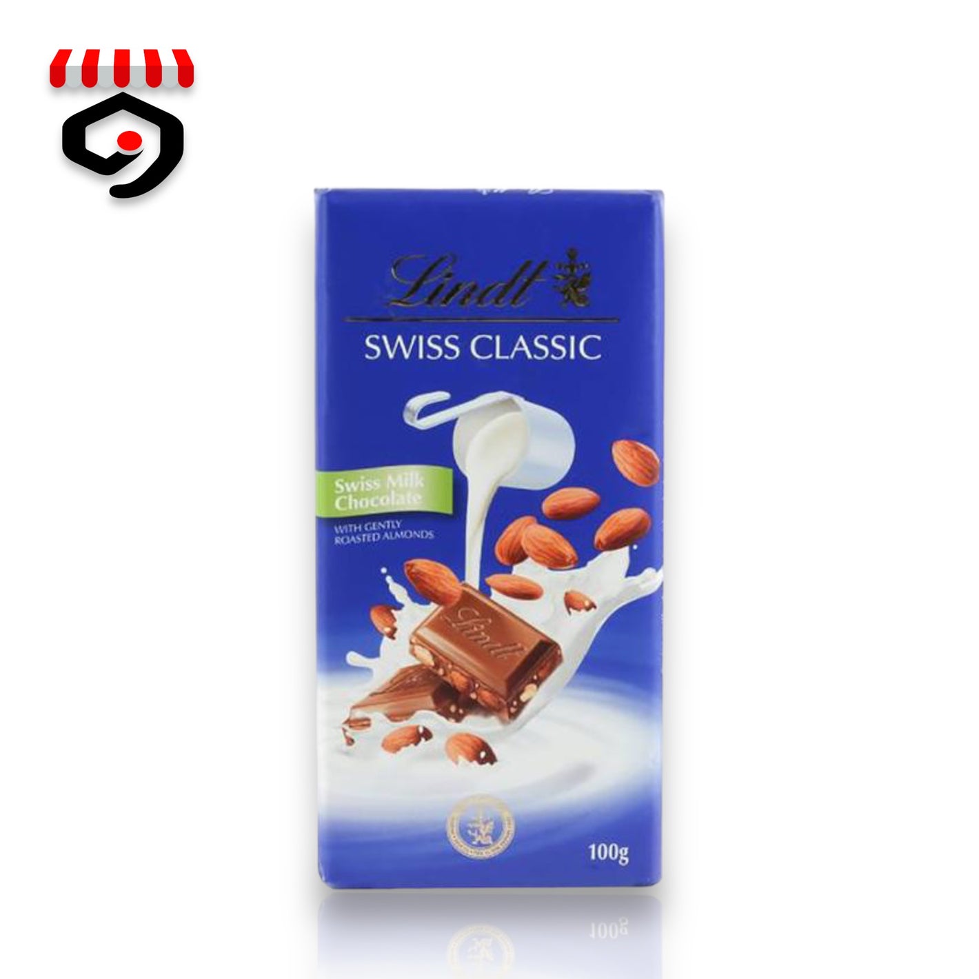 Lindt Swiss Classic Swiss Milk Chocolate With Gently Roasted Almonds 100g